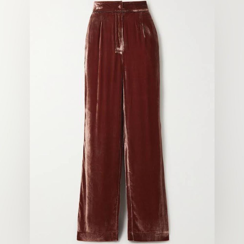 Sleeping with jacques dark pink velvet trousers
